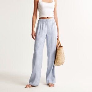 NWT Abercrombie Linen-Blend Pull-On Pant, Medium